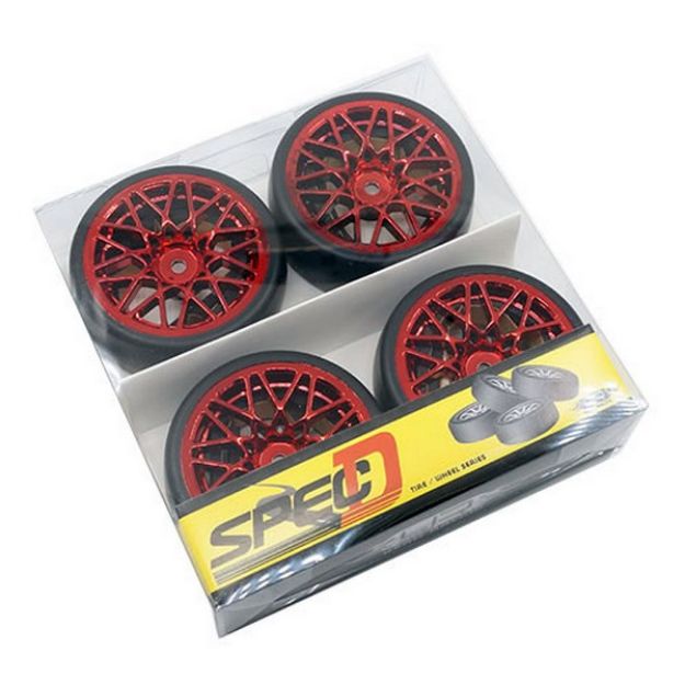 Immagine di GOMME DRIFT CERCHIO A STELLA ROSSO CROMATO OFFSET+3