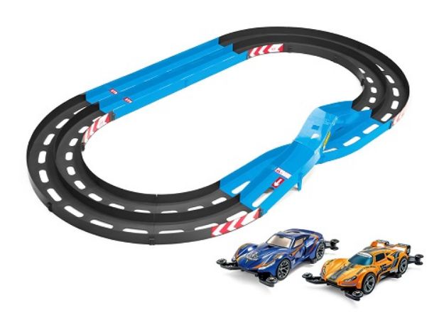 Immagine di PISTA MINI 4 WD 2 CORS. AZZURRO/NERO + 2 AUTO